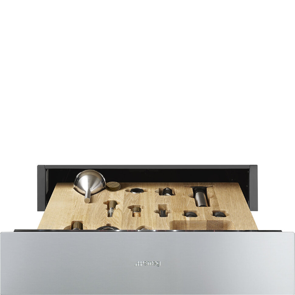 SMEG CPS315X Ящик сомелье, 60 см, высота 14 см, нержавеющая сталь, открывание PUSH
