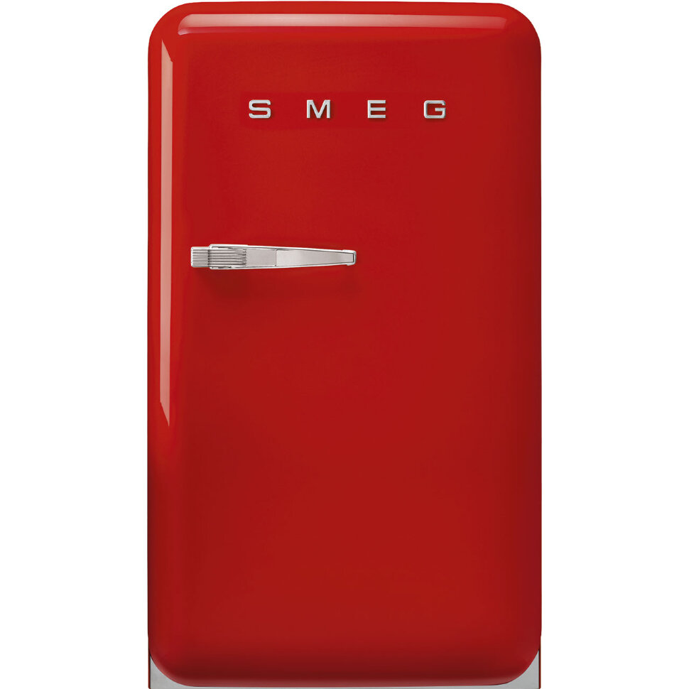 SMEG FAB10RRD5 Отдельностоящий однодверный холодильник, стиль 50-х годов, 54,5 см, красный, петли справа