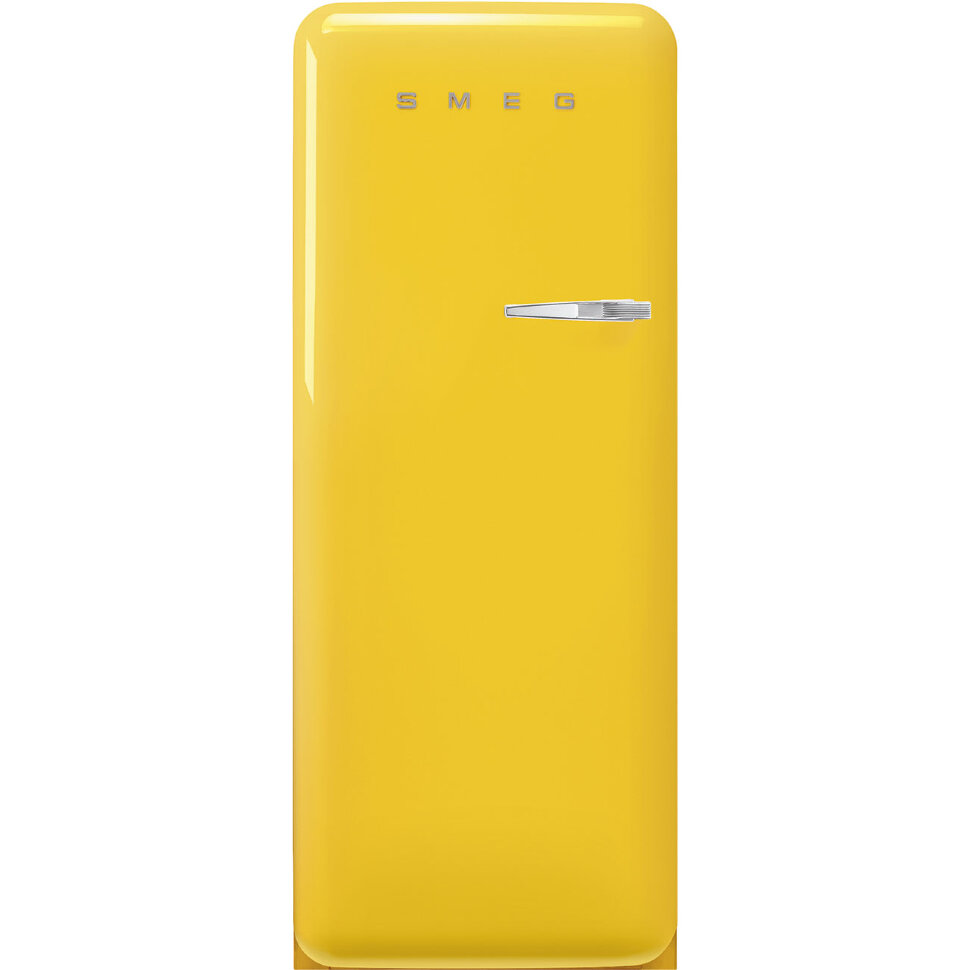 SMEG FAB28LYW5 Отдельностоящий однодверный холодильник, стиль 50-х годов, 60 см, желтый, петли слева
