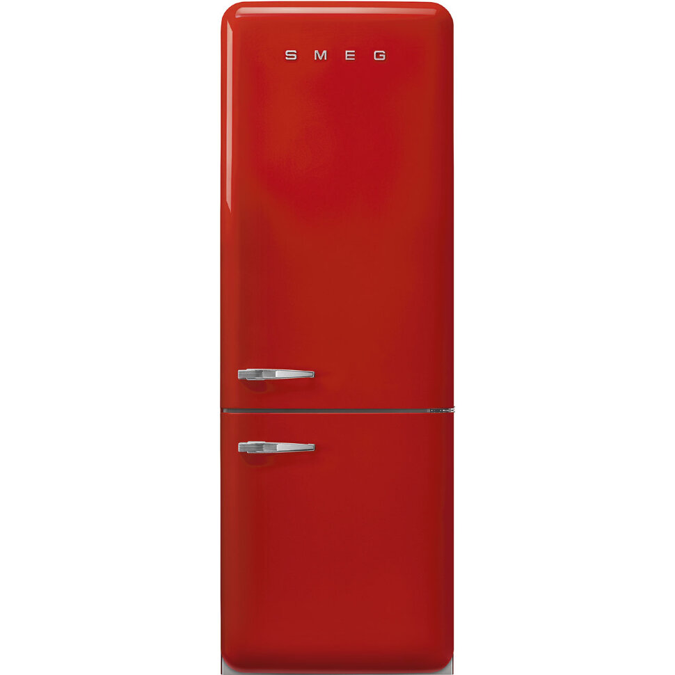 SMEG FAB38RRD5 Отдельностоящий двухдверный холодильник, стиль 50-х годов, 70 см, красный, No-frost, петли справа