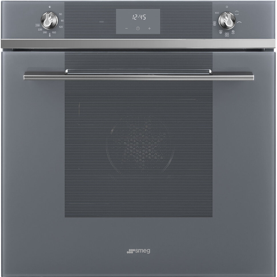 SMEG SF6100VS1 Многофункциональный духовой шкаф, 60 см, 6 функций, серебристое стекло Stopsol