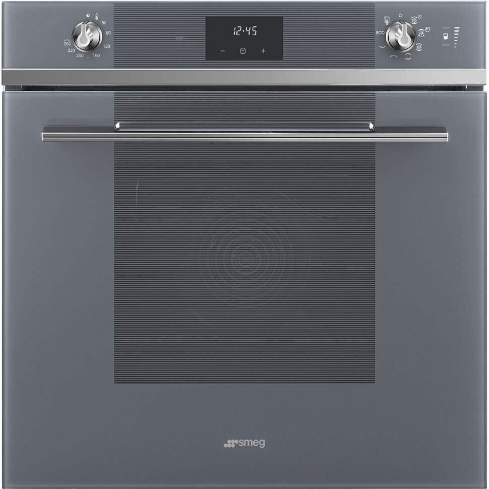 SMEG SO6100S2S Многофункциональный духовой шкаф с пароувлажнением, 60 см, 6 функций, серебристое стекло Stopsol