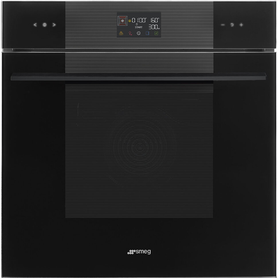 SMEG SO6102M2B3 Многофункциональный духовой шкаф, комбинированный с микроволновой печью, 60 см, 11 функций, стекло Deep Black (чёрное)