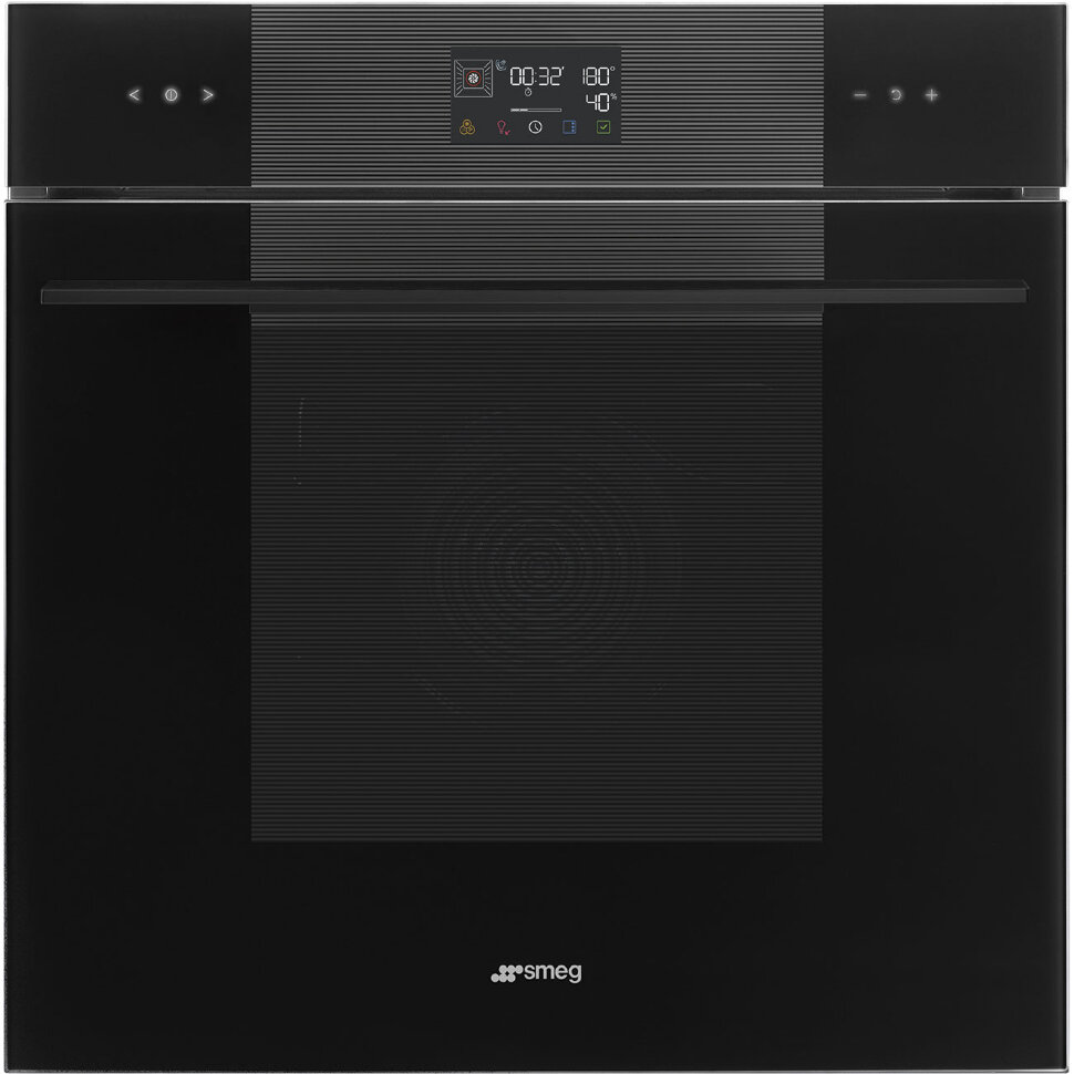 SMEG SOP6102S2PB3 Многофункциональный духовой шкаф с пиролизом и пароувлажнением, 60 см, 12 функций, стекло Deep Black (чёрное)
