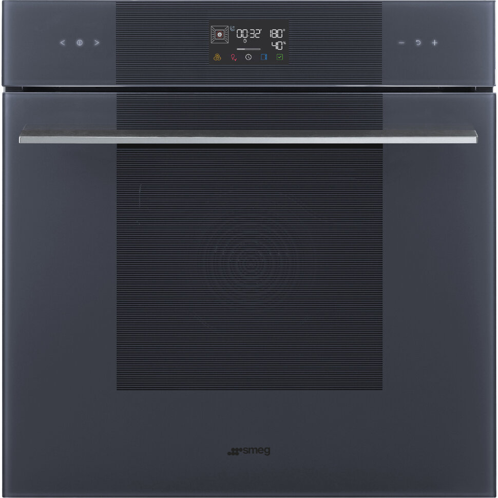 SMEG SOP6102S2PG Многофункциональный духовой шкаф с пиролизом и пароувлажнением, 60 см, 12 функций, стекло Neptune grey