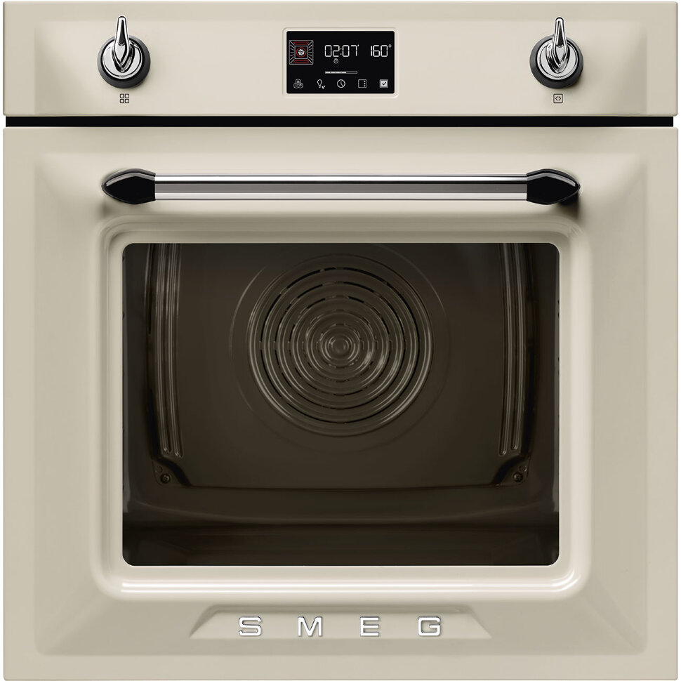 SMEG SOP6902S2PP Многофункциональный духовой шкаф с пароувлажнением и пиролизом, 60 см, 12 функций, цвет кремовый