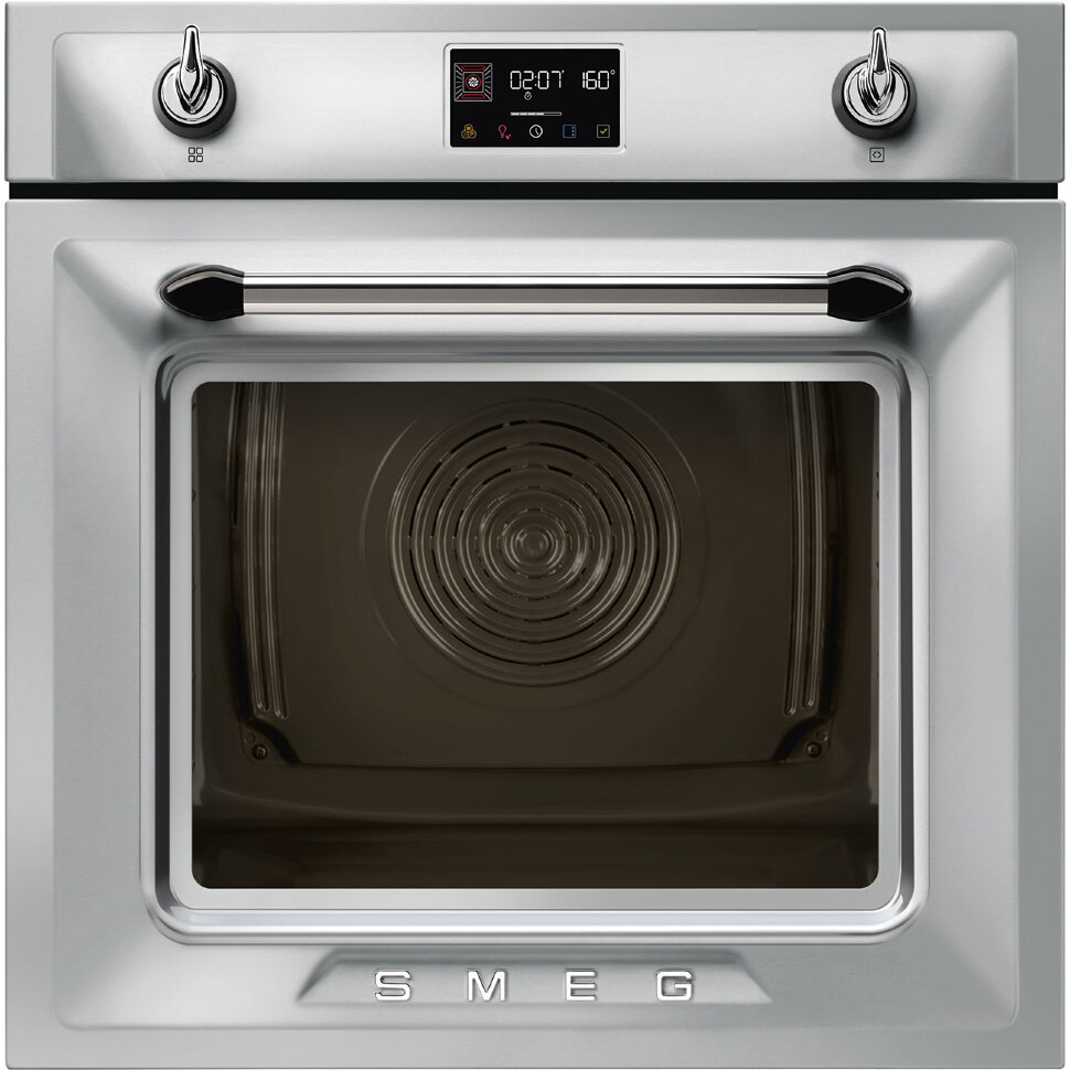 SMEG SOP6902S2PX Многофункциональный духовой шкаф с пароувлажнением и пиролизом, 60 см, 12 функций, нержавеющая сталь с обработкой против отпечатков пальцев