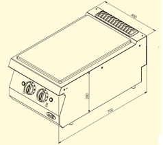 Плита настольная OSOE 4070 ST, Solid Top, эл.